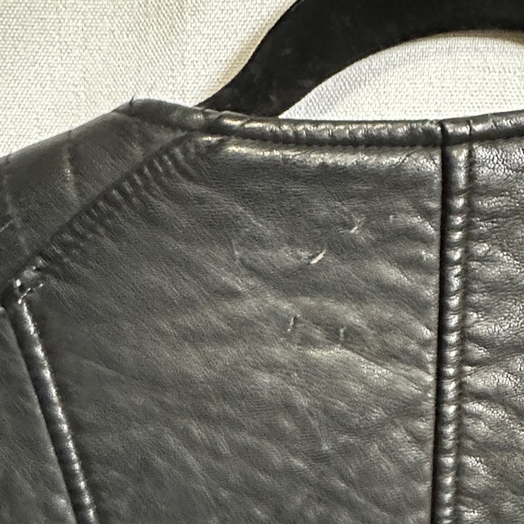 Calvin Klein Black Leather Biker Jacket - Picture 14 of 16